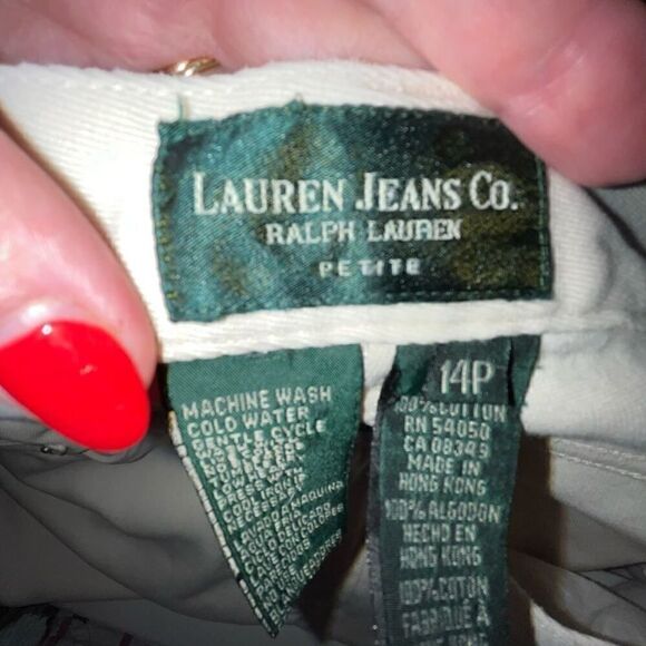 Lauren Jeans Co. off-white jeans 14P - Picture 4 of 5